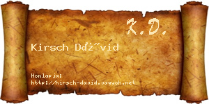 Kirsch Dávid névjegykártya
